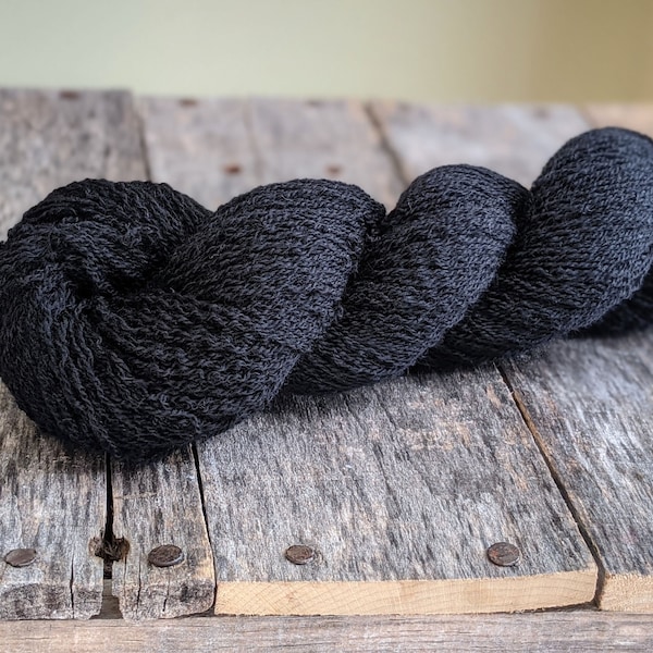 Black 100% Merino Wool, Recycled Yarn