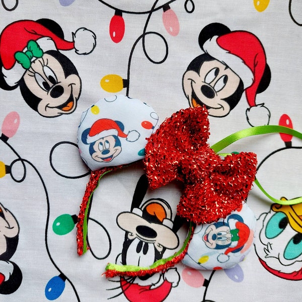 Ready to Ship Christmas Mickey Lights Mini Ears festive Christmas tree ornament.