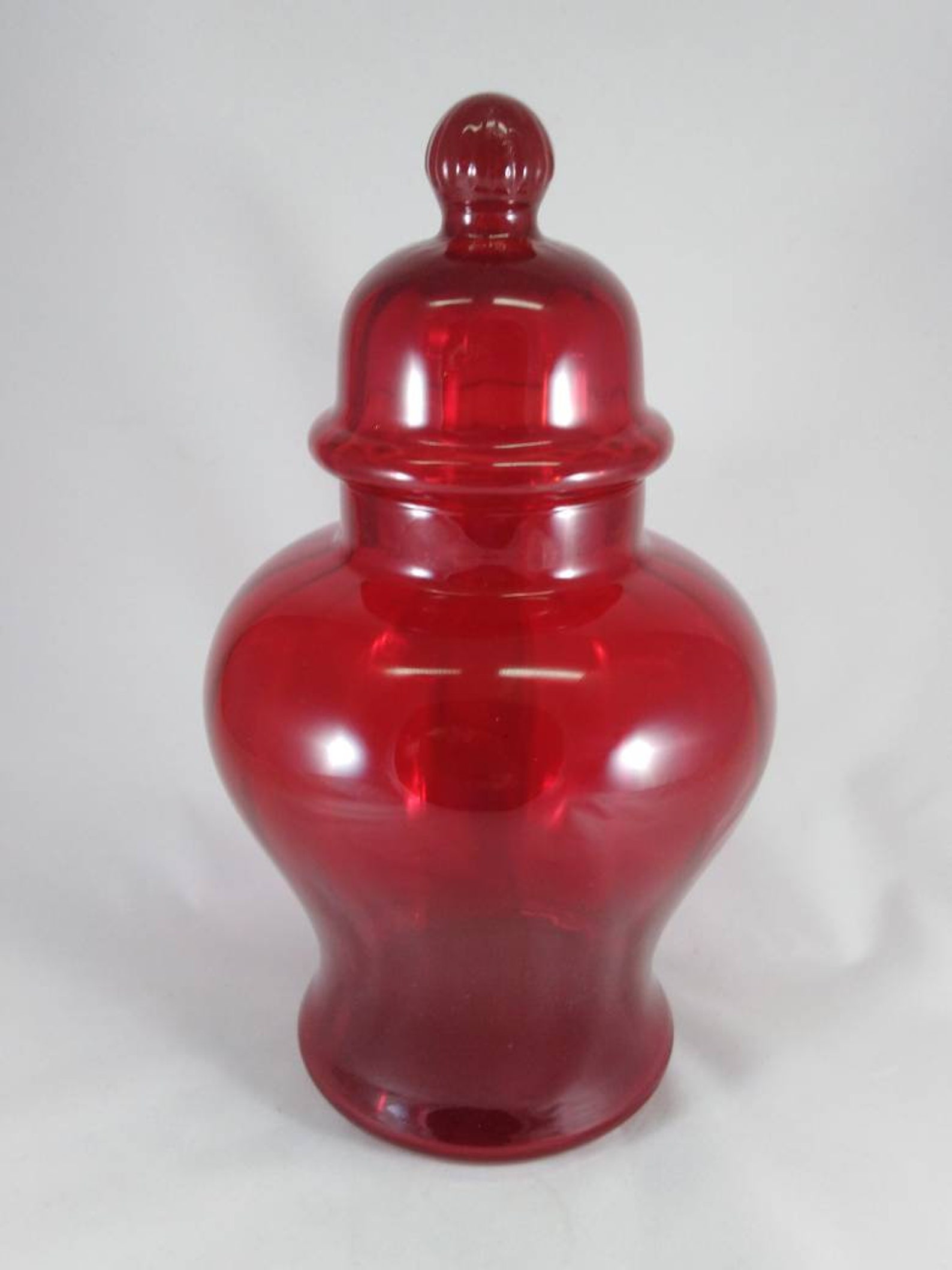 Red Empoli Glass Apothecary Jar Etsy