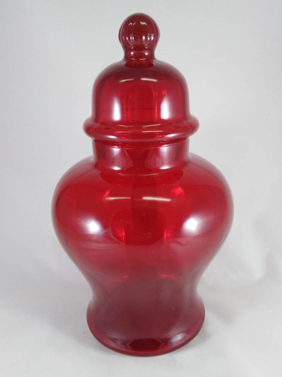 Red Empoli Glass Apothecary Jar Etsy