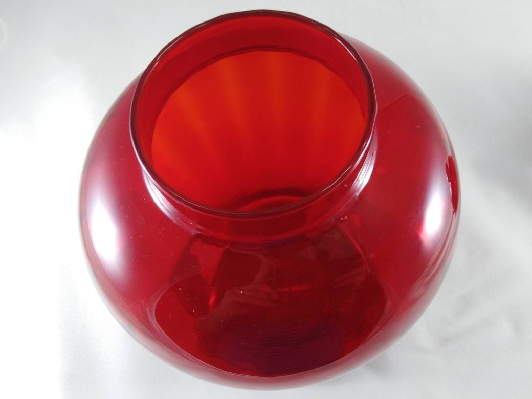 Red Empoli Glass Apothecary Jar Etsy