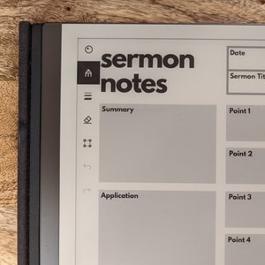 SERMON NOTES II | reMarkable 1 & 2 Template