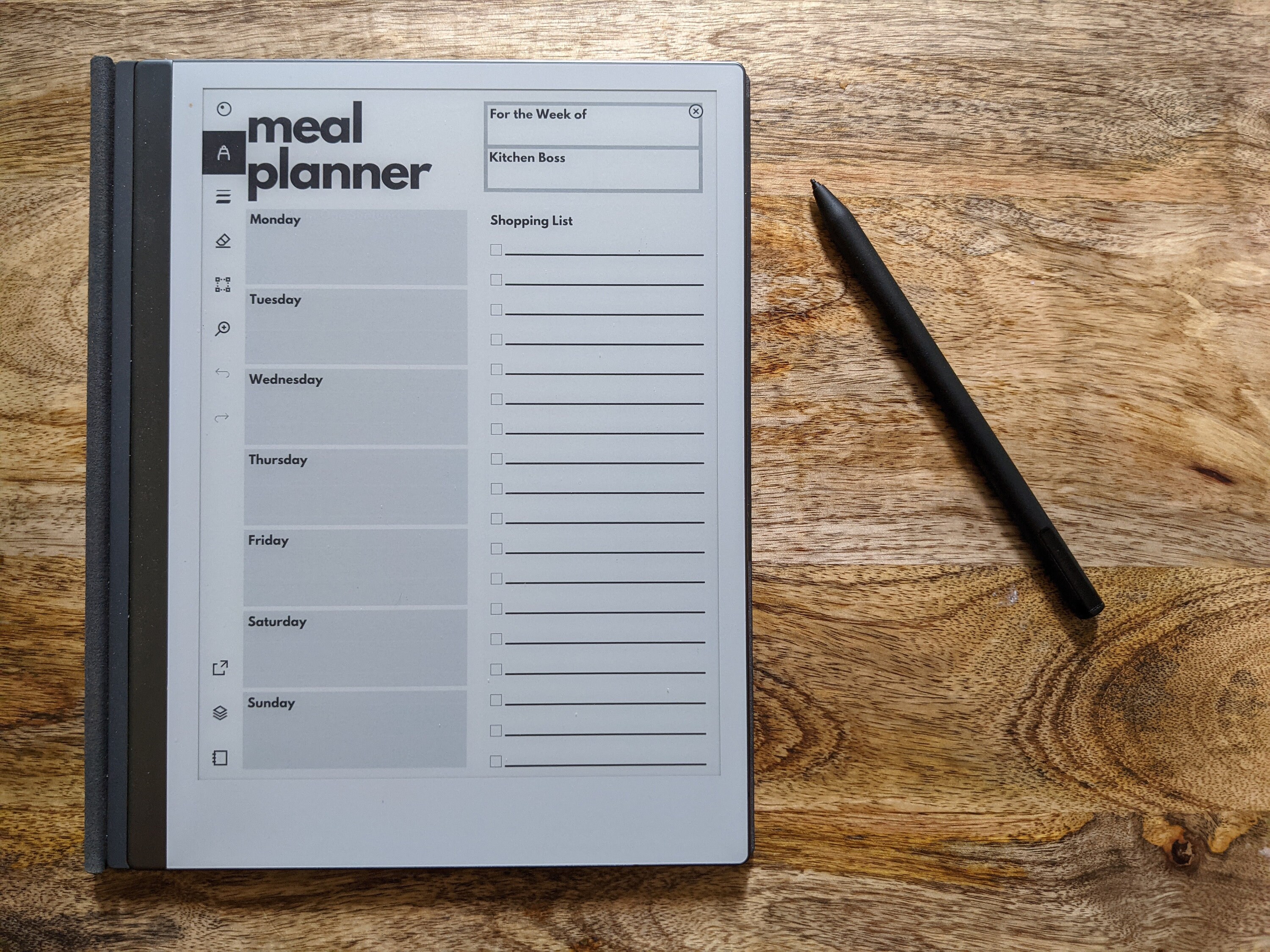 MEAL PLANNER NOTES | Remarkable 1 & 2 Template - Etsy
