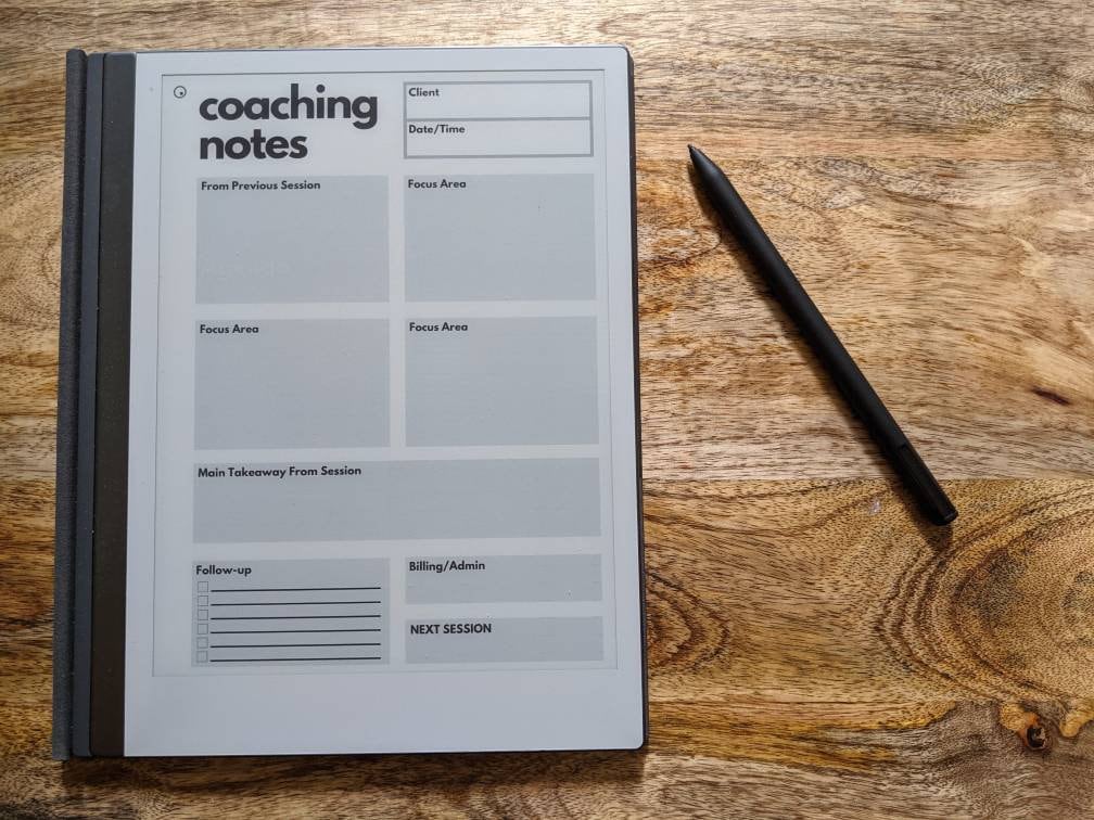 COACHING SESSION NOTES | Remarkable 1 & 2 Template - Etsy