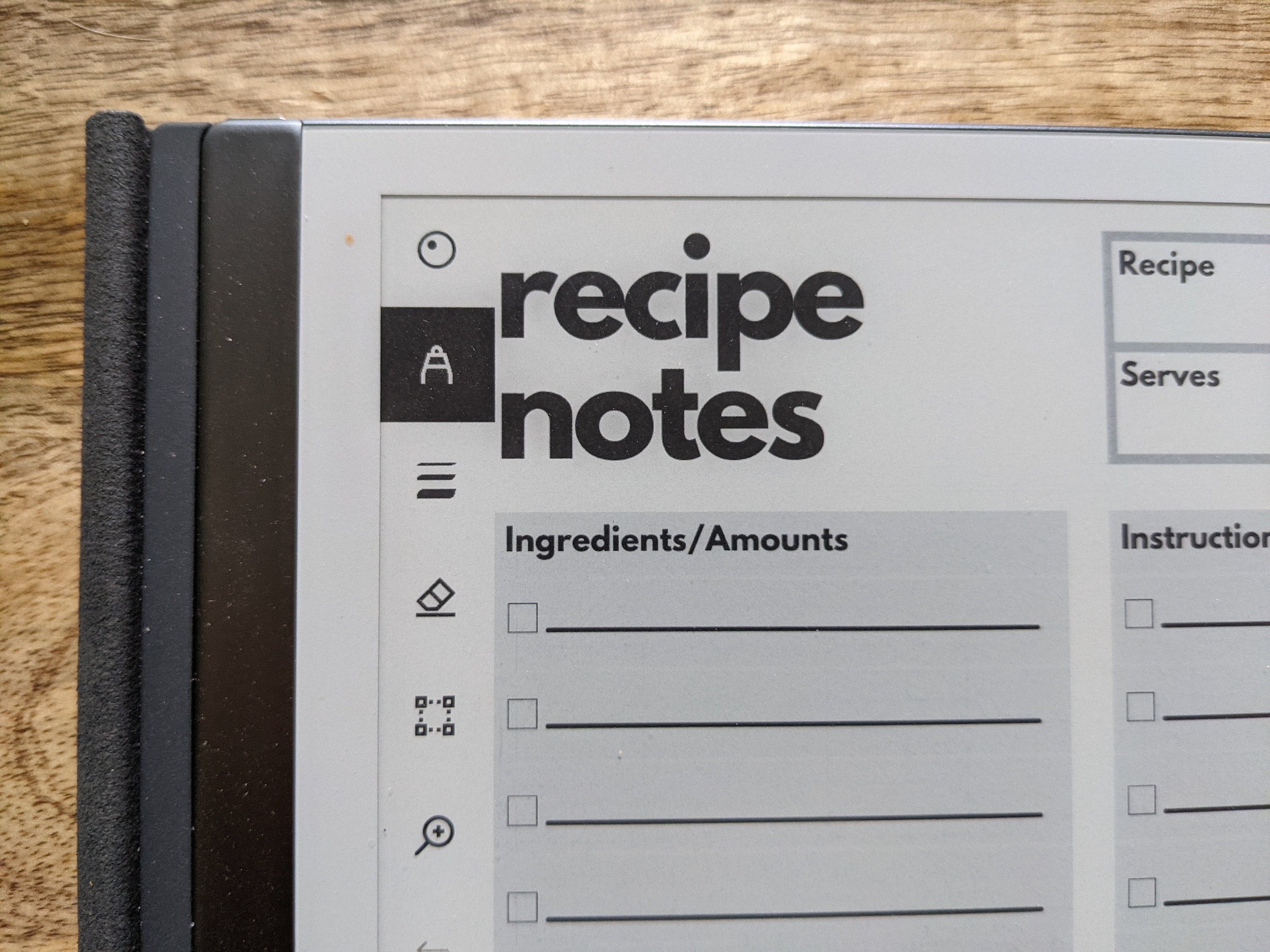 RECIPE NOTES Remarkable 1 & 2 Template - Etsy