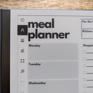 MEAL PLANNER NOTES | reMarkable 1 & 2 Template