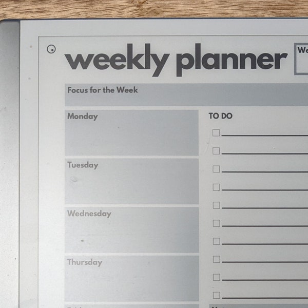 WEEKLY PLANNER I | reMarkable 1 & 2 Template