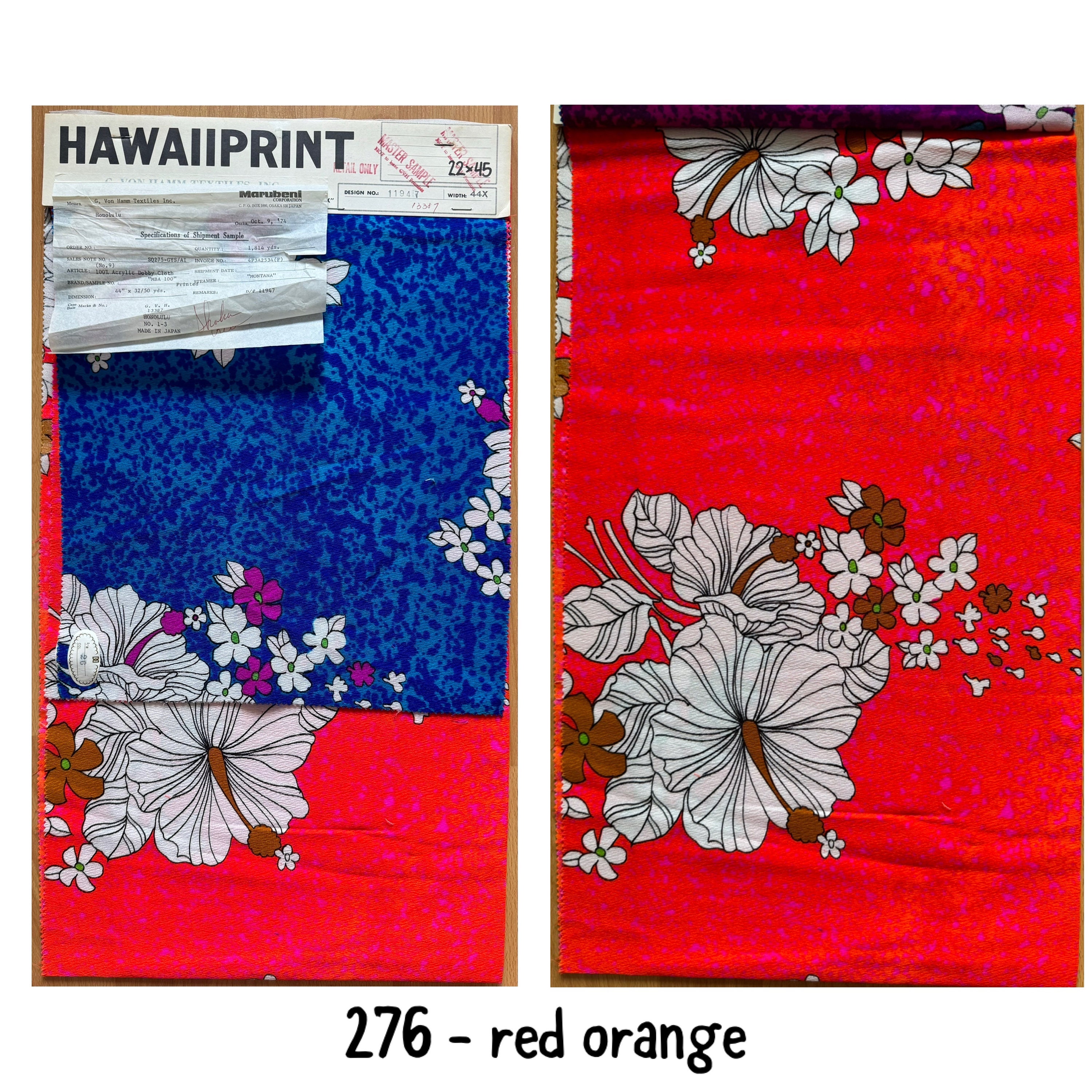 Vintage Hawaii Fabric LOT 275-279 - Etsy