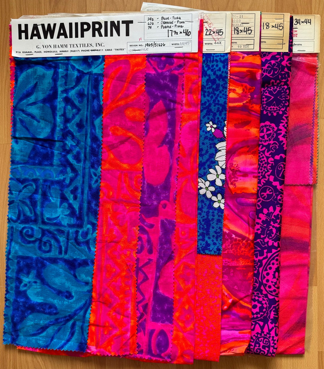 Vintage Hawaii Fabric LOT 275-279 - Etsy