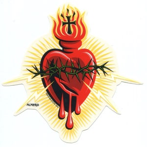 ART STICKER Electric Heart by Artist Marco Almera Decal #MA2