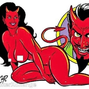 ART STICKER Devil Success Devil Girl & Devil Head Decal Poster Coop CP19