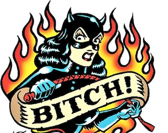 ART STICKER Bitch by Artist Vince Ray Decal #VR2