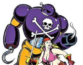 ART STICKER ARRRR! by Artist Coop Decal #CP54 Robopirate
