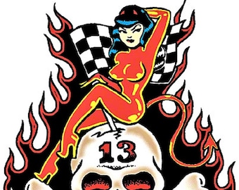 ART STICKER Sweet Unlucky 13 by Artist Vince Ray Decal #VR15
