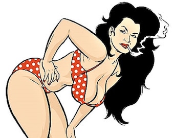 ART STICKER Bikini Beach by Artist Coop Decal #CP39