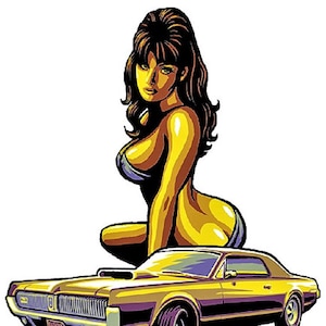 ART STICKER Muscle Car by Artist Marco Almera Decal #MA9