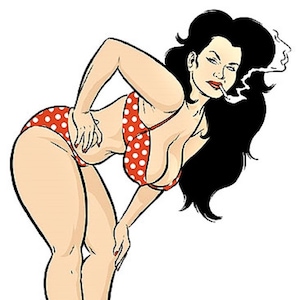 ART STICKER Bikini Beach by Artist Coop Decal #CP39