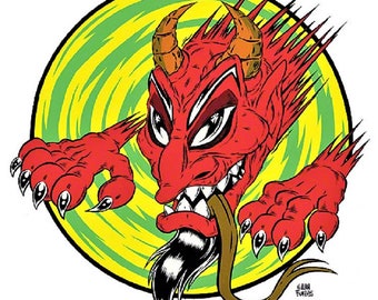 ART STICKER Dragon Devil by Artist Alan Forbes Decal #AF20