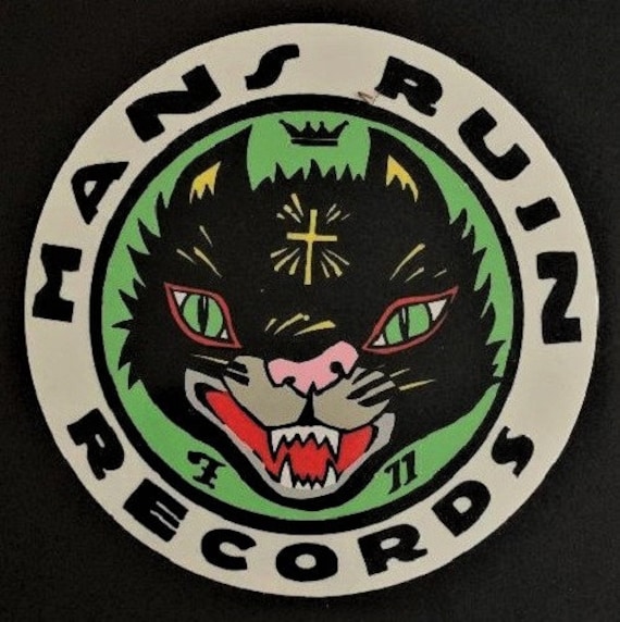 ART STICKER Cult Cat Man's Ruin Record Label Special Decal Kozik