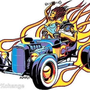 ART STICKER Hot Roadster by Artist Marco Almera Decal #MA14