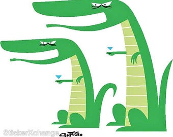 ART STICKER Mocking Gator by Artist Shag Decal #SH54