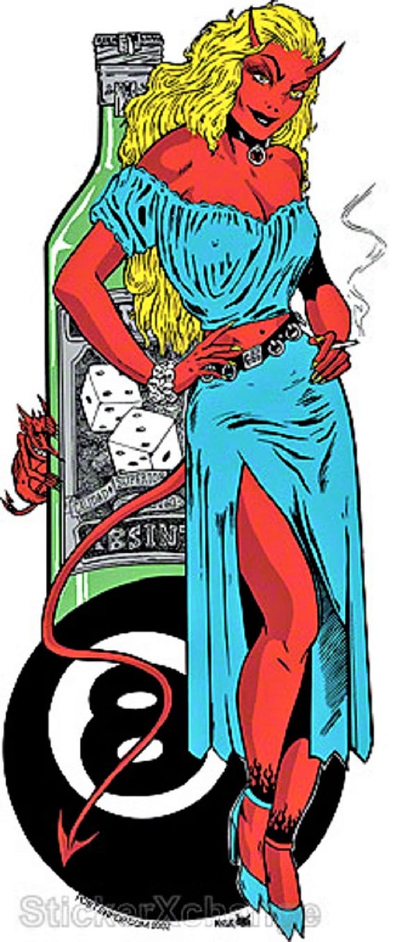 ART STICKER Absinthe Girl by Artist Frank Kozik Decal #KZ33