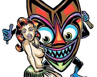 VON FRANCO / SMOKING TIKI シルクスクリーンポスター VON FRANCO / SMOKING TIKI シルクスクリーンポスター ART STICKER