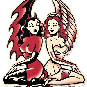 ARTE STICKER Devil Girl Twins Vince Ray VR60 - Etsy España