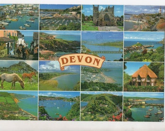 Vintage Devon England Postcard | Devonshire United Kingdom UK | Paper Ephemera