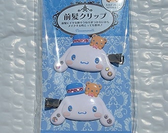 JAPAN SANRIO Cinnamoroll Dog Hair Bang Clip Blue Wht 2 pcs Accessory Decoration