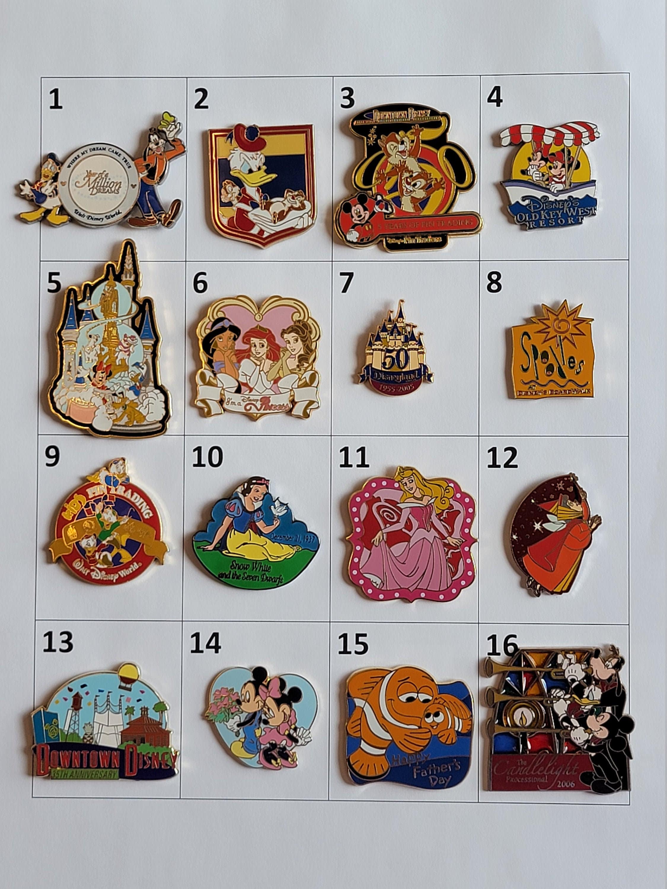 New Disney Trading Pins + FREE Mickey or Minnie Lanyard 50 - 100 - 150 -  200 - 250 all unique