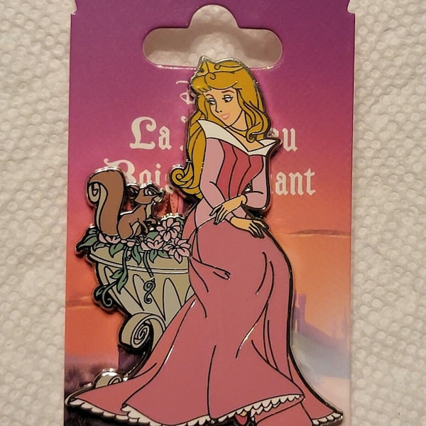 Disney Pin DLP Aurora Sleeping Beauty Squirrel Paris