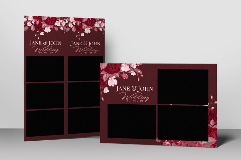 2x6 and 4x6 Red Floral Photo Booth Template Etsy