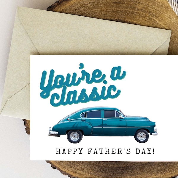 Happy Father's Day Car Printable Card | Fathers Day Card | Instant Download PDF | Card Template | Printable Fathers Day Card