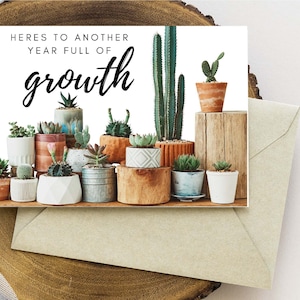 Lleno de crecimiento feliz tarjeta de cumpleaños descarga digital / feliz cumpleaños tarjeta de felicitación imprimible / tarjeta amante de la planta / dama de la planta
