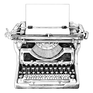 Maszyna do pisania SVG PNG jpg pdf Maszyna do pisania Cyfrowa ilustracja wektorowa Maszyna do pisania Sztuka ścienna Cyfrowe pobieranie