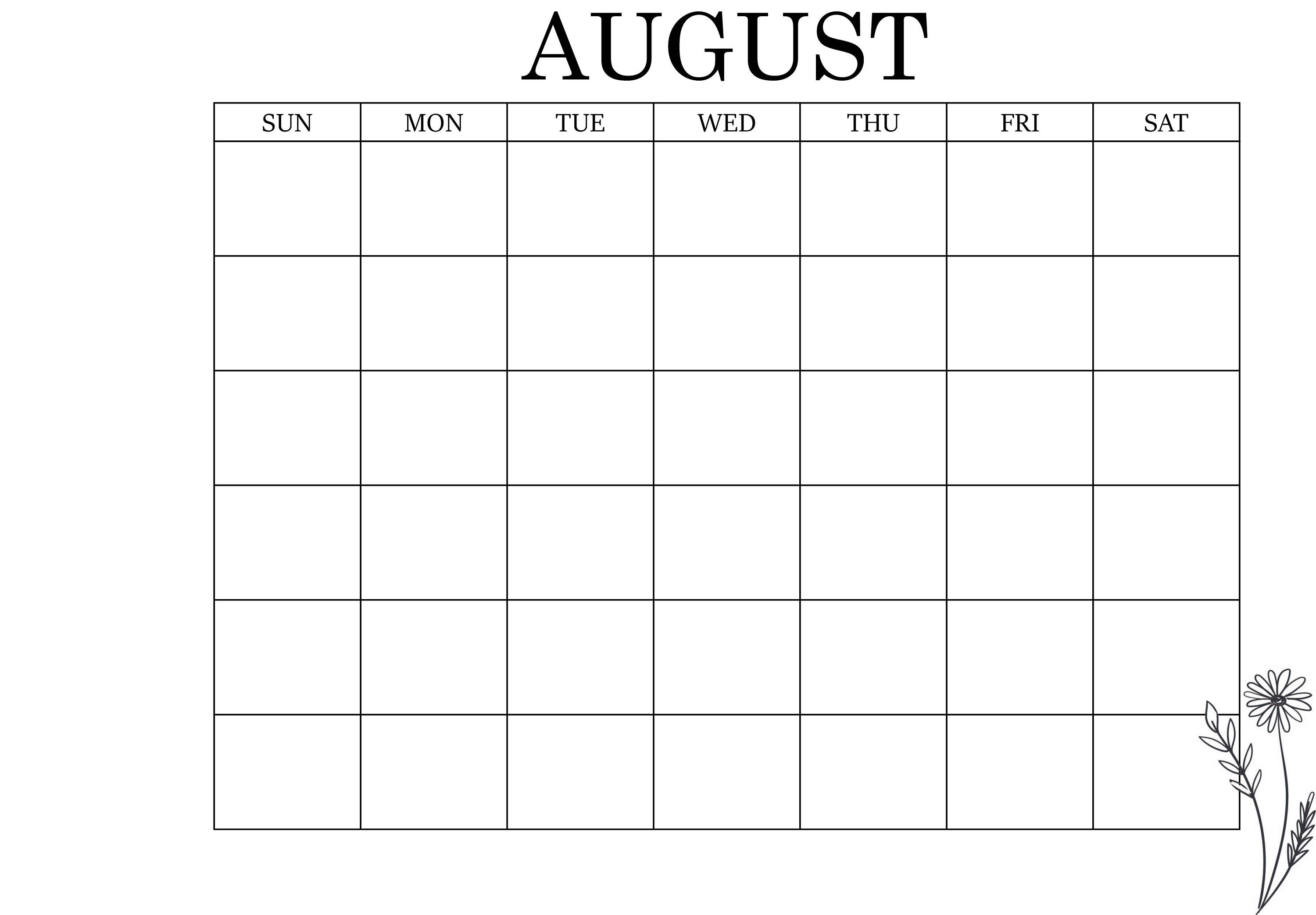 Monthly Blank Calendar, Basic Calendar, 11 X 8.5 Inches, Floral ...