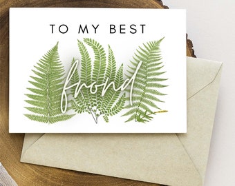 Best Fronds Birthday Anniversary Greeting Card | Plant Greeting Card | Plant Best Friend Card | Plant Lover Greeting Card | Plant Card