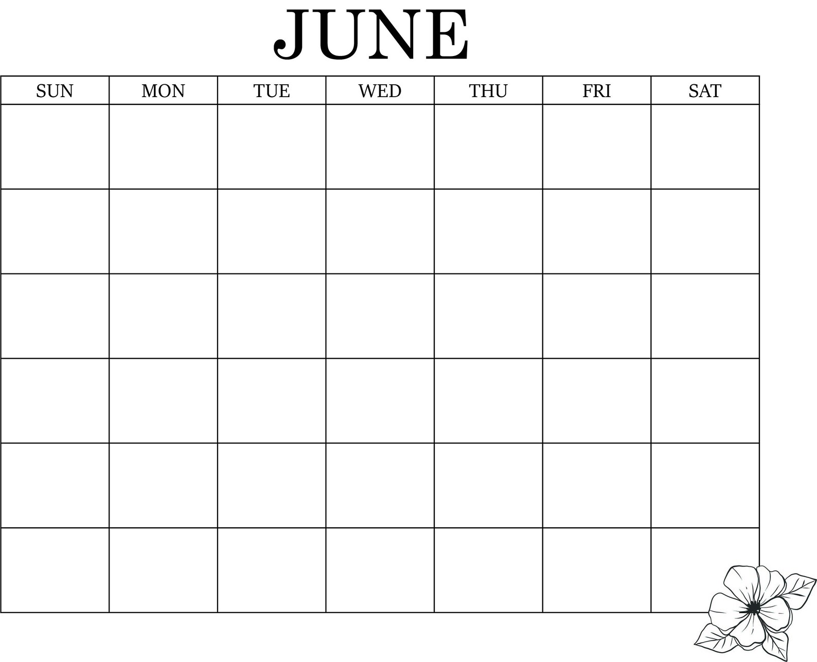 Monthly Blank Calendar, Basic Calendar, 11 X 8.5 Inches, Floral Calendar, Horizontal Printable