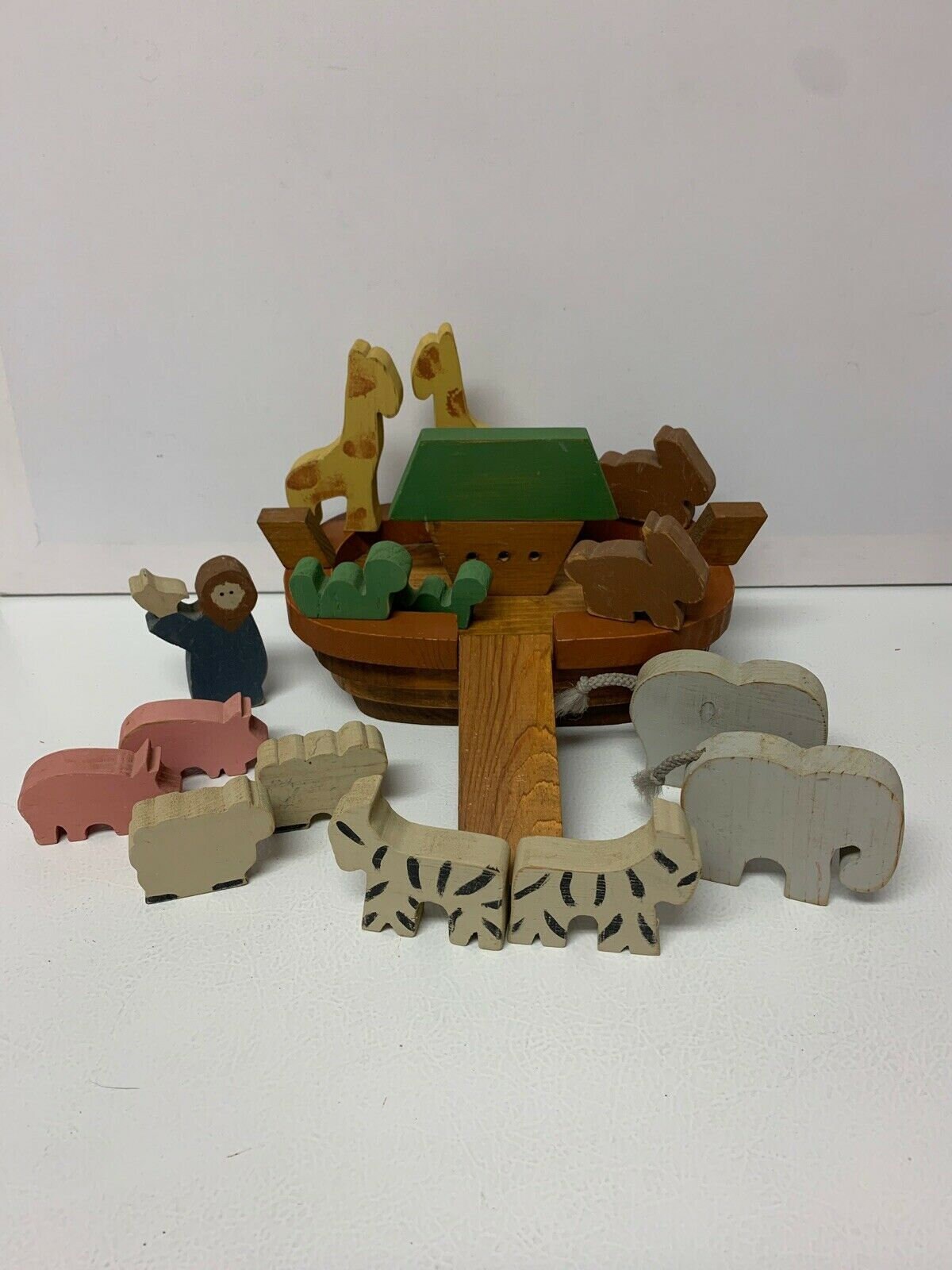 Vintage Wooden Noahs Ark With Wood Animals Toy or Display | Etsy