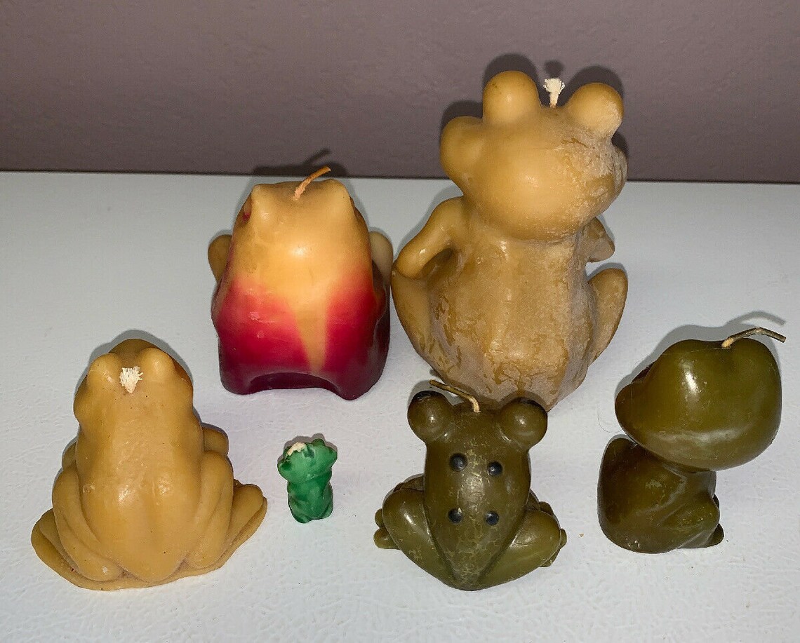 Vintage Candle Frog Toad Lot of 6 Wax Candles Rare HTF Etsy