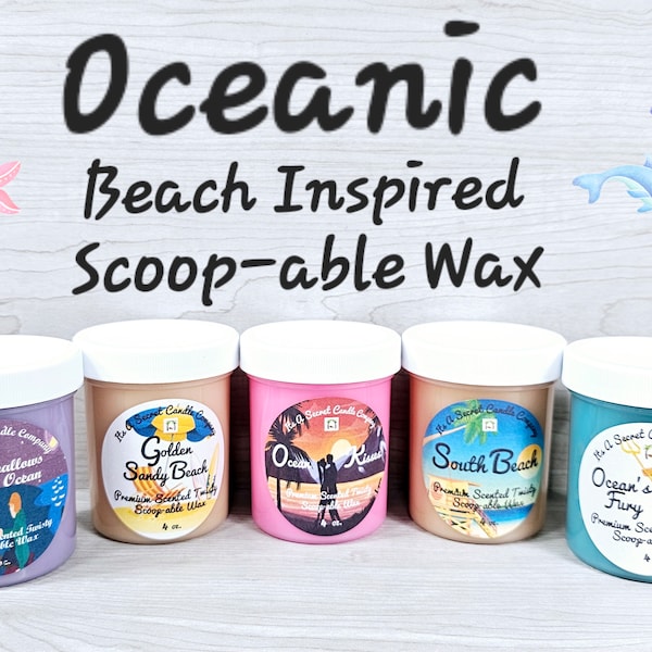 Ocean Wax Melts, Scoopable Wax Melts, Wax Melts, Ocean Inspired Style, Driftwood, Blackberries, Violet Leaf, Hyacinth, Water Lily, Salty Sea