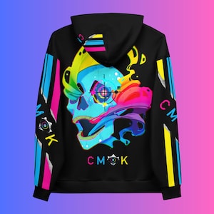 CMYK graphic skull Unisex Hoodie - goth hoodie - skull hoodie