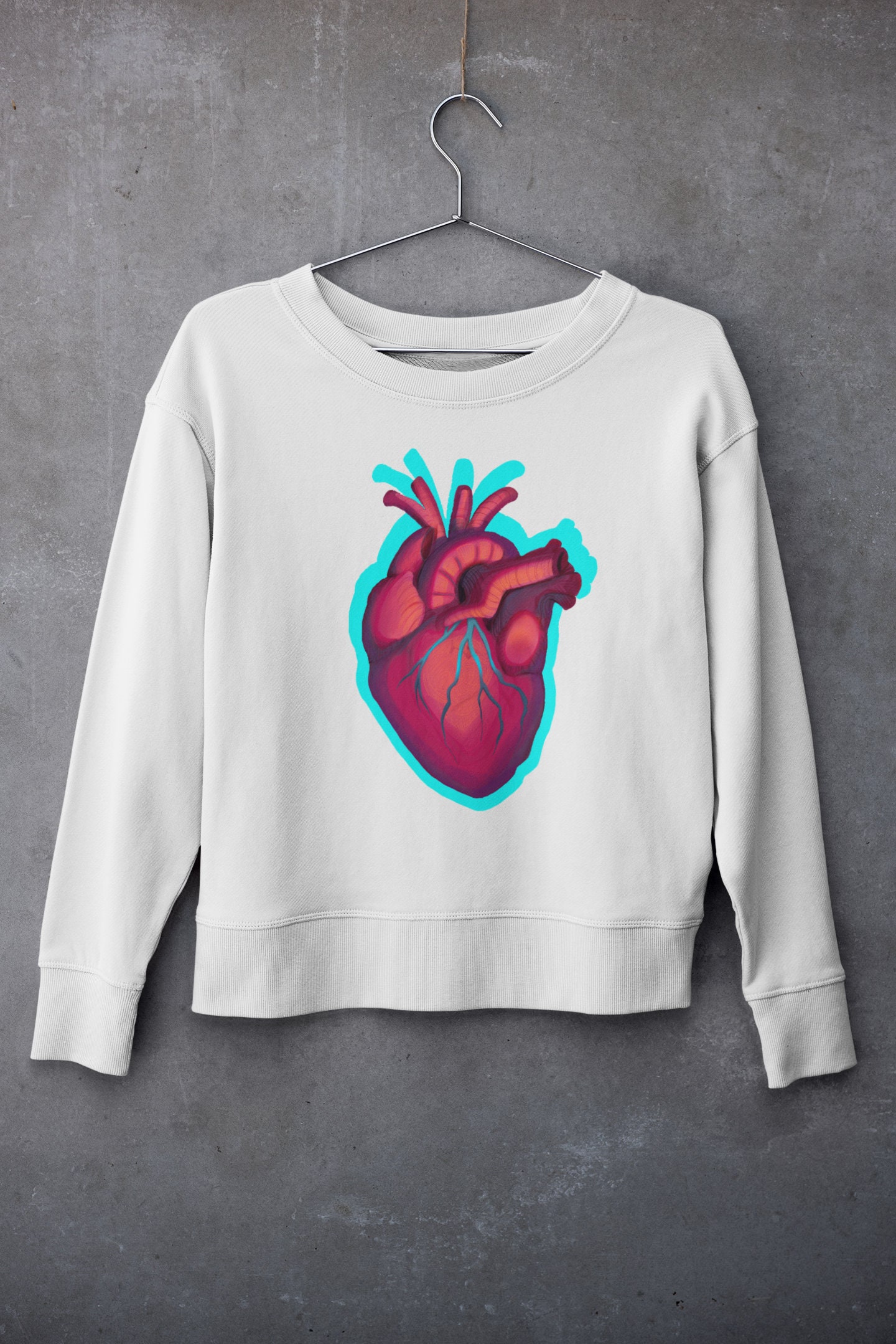 Black heart sweater anatomical heart shirt Human Heart | Etsy