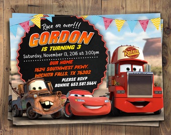 cars invitation etsy cars invitations