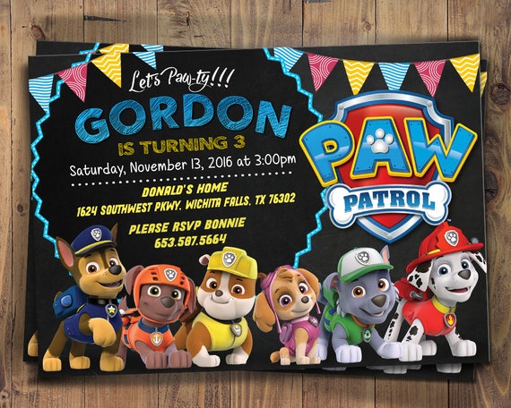 Welp Paw Patrol verjaardagsuitnodiging. Paw Patrol uitnodiging voor | Etsy QR-72