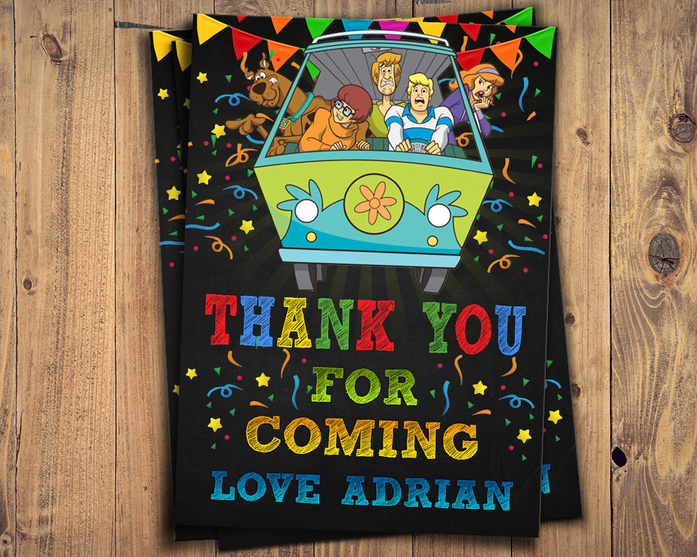 Scooby Doo Thank You Card Scooby Doo Party Scooby Doo Thank | Etsy