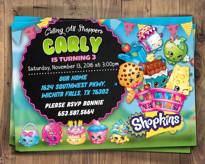 Shopkins birthday invitation, Shopkins celebration, shopkins printable invite, Shopkins invitation photograph about Shopkins Printable Invitations named Shopkins birthday invitation, Shopkins social gathering, shopkins printable invite, Shopkins invitation