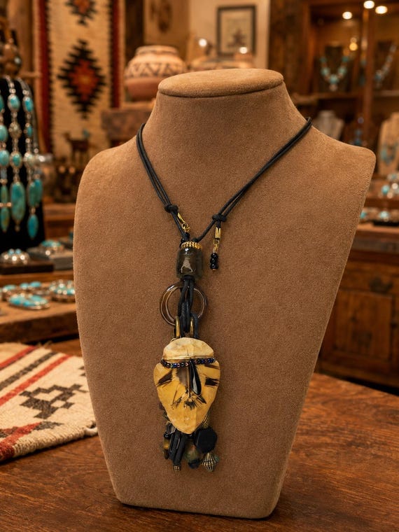 Native American Arrowhead Necklace - Signed