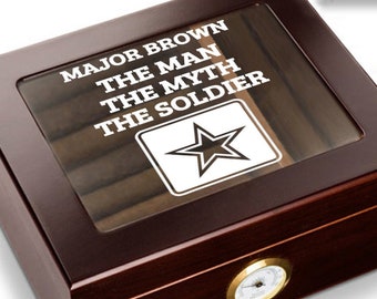 Army US Soldier Hero Glass Square Ashtray
